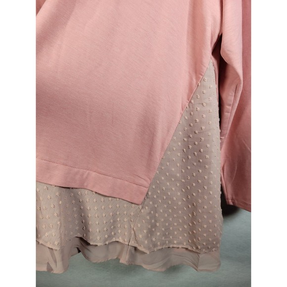 LOGO Lori Goldstein Open Front Cardigan Sweater Womens Plus Size 2X Pink - Picture 15 of 16